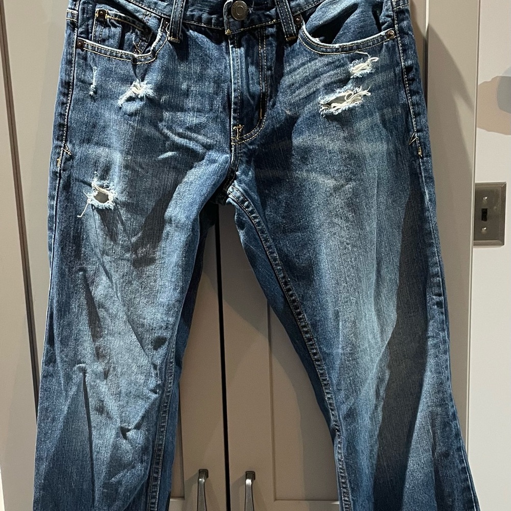 Aeropostale Men's Relaxed Distressed Denim Jeans